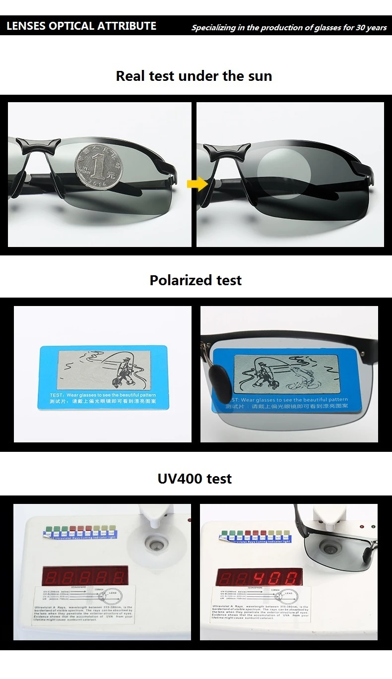 Polarizirana Photochromic Sončna Očala Mens Outdoor Športi Ribolov Sončna Očala Prehod Vožnjo Sončna Očala Odtenki Moški Moški 2020 Vroče