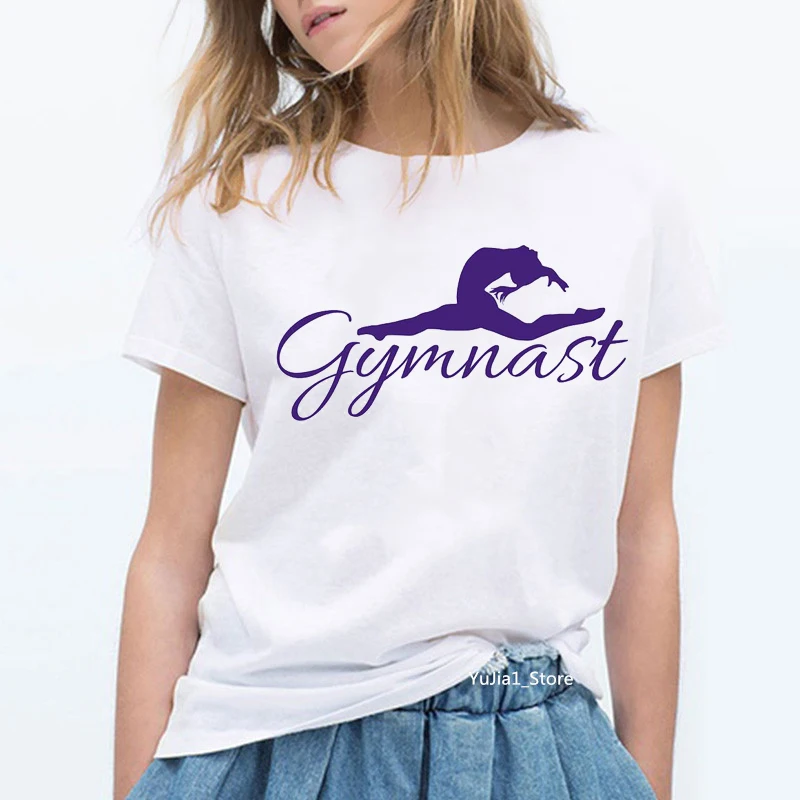 Poletje 2020 akvarel Baletni plesalec natisnjeni dekle bela majica kawaii gimnastika, ples, ljubimec darilo tee shirt femme po meri tshirt