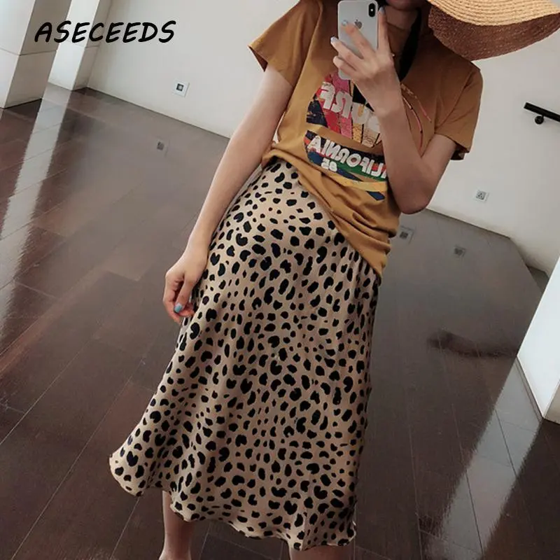 Poletje 2020 kawaii boho bodycon leopard tiskanja visoko pasu krila, ženska midi leopard krilo punk ulične korejskem slogu