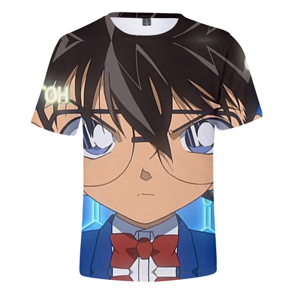 Poletje 3D Detective Conan majica s kratkimi rokavi Moški Ženske Tees Moda Kratek Sleeve majica Otroci Priložnostne 3D Detective Conan Fantje dekleta T-shirt