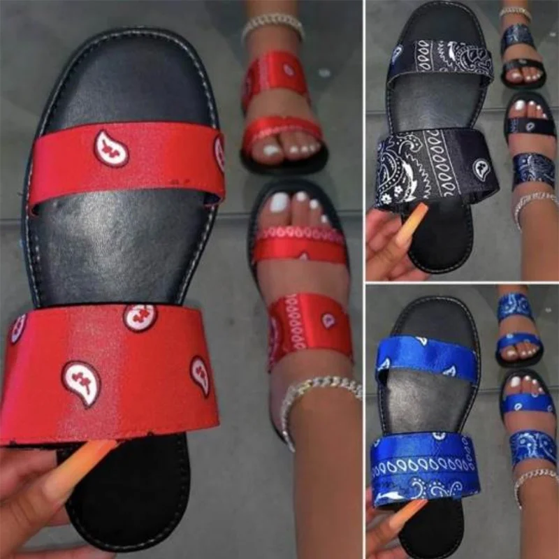 Poletje Copate PU Usnja Ženske Priložnostne Strani Saten krpo Non-slip Copate Čevlji Ženski Modni Sandali Novi Plus Velikost 2020