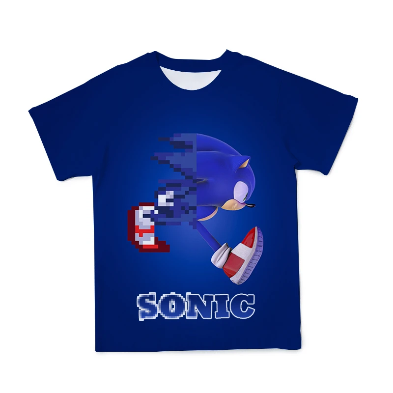 Poletje je Nova 3D Sonic Hedgehog Moških Oblačila Majica Zanimiva Risanka T shirt Lep Stree twear Priložnostne O-vratu Oblačila