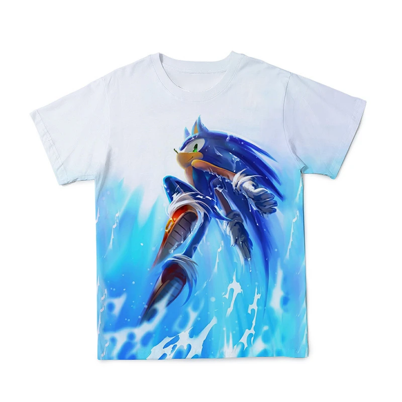 Poletje je Nova 3D Sonic Hedgehog Moških Oblačila Majica Zanimiva Risanka T shirt Lep Stree twear Priložnostne O-vratu Oblačila