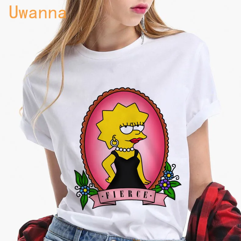 Poletje Moda Simpson Družino Ženske tshirt 2020 Novo Grafično Tees Lady Priložnostne Harajuku T-majice Hipster Ulične Tee Vrhovi