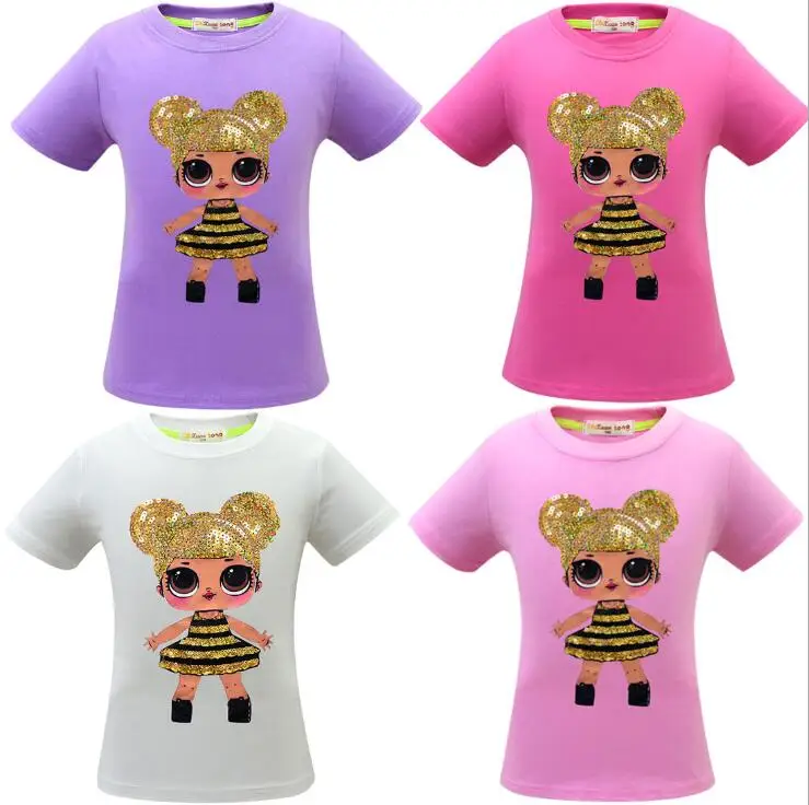 Poletje nove T-shirt baby dekle L. O. L modna oblačila otrok kratek rokav priložnostne L. O. L t majica bombaž Otroci Vrhovi Tees