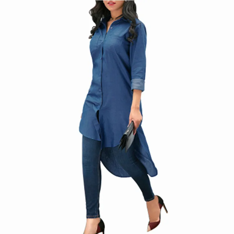Poletje Pomlad T-shirt Spredaj Kratka Modra Dolg Rokav Bluzo Muslimanskih Moda Vrhovi Ženske Islamska Oblačila Abaya Jopico Kimono