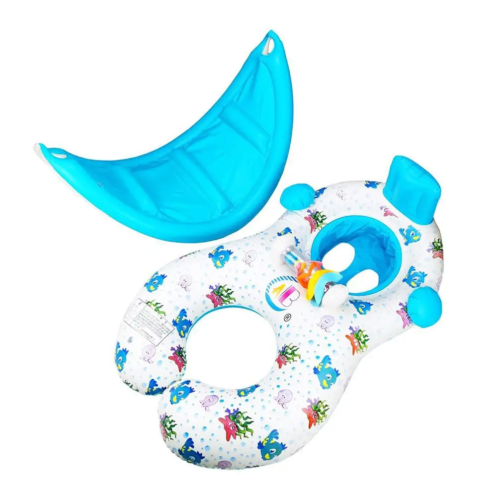 Poletje Prenosni Baby Bazen Float Vratu Obroč Z Dežnik Mati Otroci Plavati Krog Napihljive Varnostne Plavalni Obroč Float Sedež