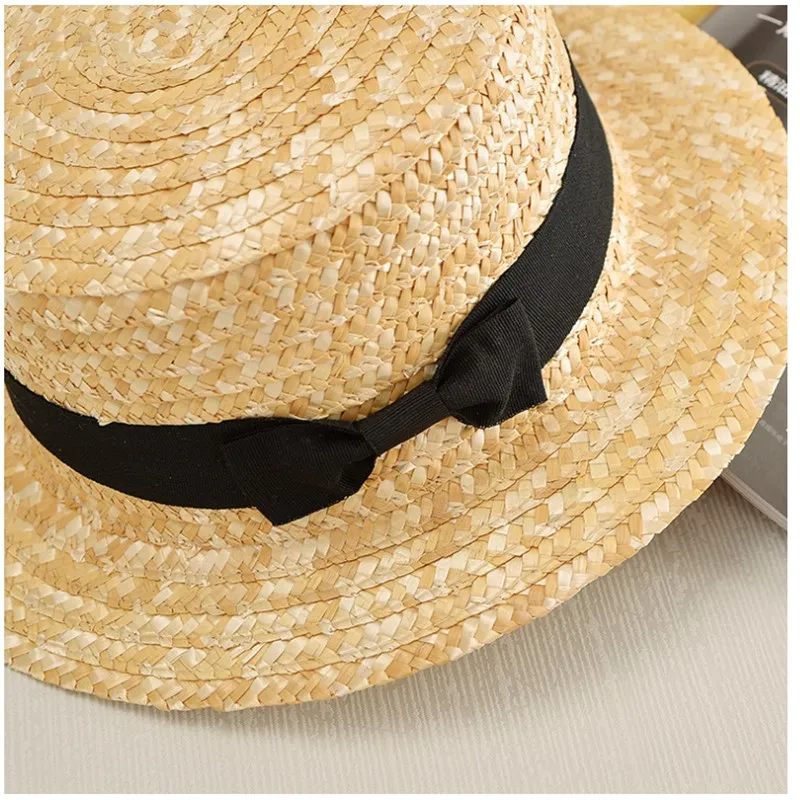 Poletje Ravno sonce klobuki za ženske chapeau feminino slamnik panama slog cappelli Strani z lokom Plaži vedro skp dekle topee