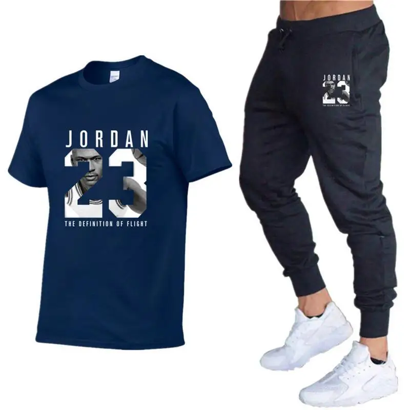 Poletje Vroče Prodaje, za Moške Določa T Majice, hlače Dveh Kosov Določa Športna Trenirka Moški 2020 Priložnostne Majice, Tiskanje Jordan 23 Trouse