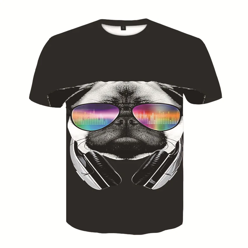 Poletje Zvezdnato Nebo T-shirt Moški Modni Kitty 3D Print Majica s kratkimi rokavi Priložnostne Kratek Rokav Harajuku Hip Hop Srčkan Fant Tees Plus Velikost XS-6XL