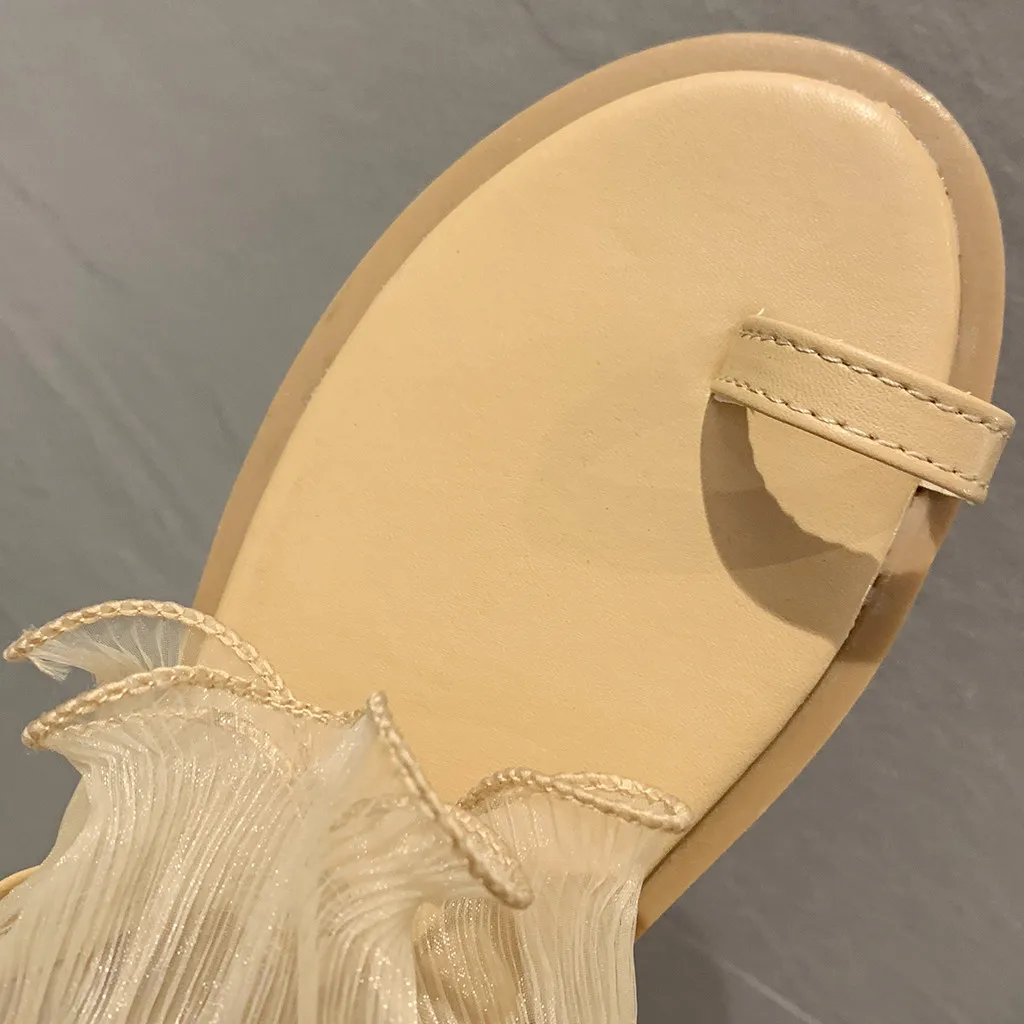 Poletje Ženske Ravno Open Toe Dihanje Sandale Slip-On Cvetje Plaži Čevlji Modni Divje Loafers Copate zapatos de mujer#s