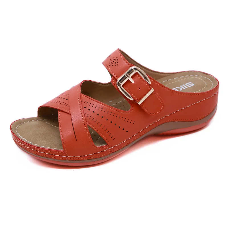 Poletje ženske sandale PU Zdrsne Na Sponke Traku Klini Udoben Mehko Dame Sandale zapatos de mujer ženske čevlje velikost 36-44 bela