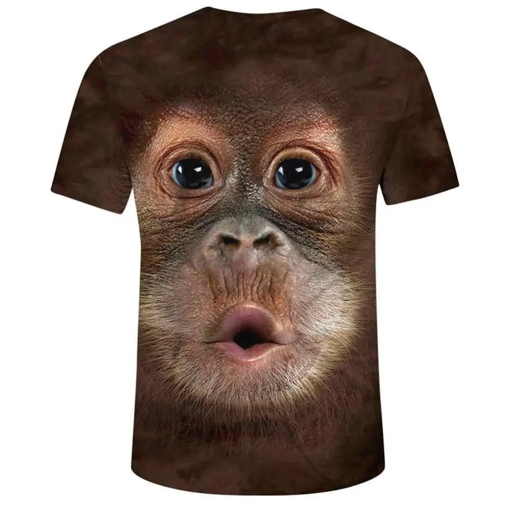 Poletne Moške Majice 3D Tiskanja Živali Opica tshirt Kratek Rokav Smešno debelušnih opica Oblikovanje Priložnostne Vrhovi Tees moška oblačila