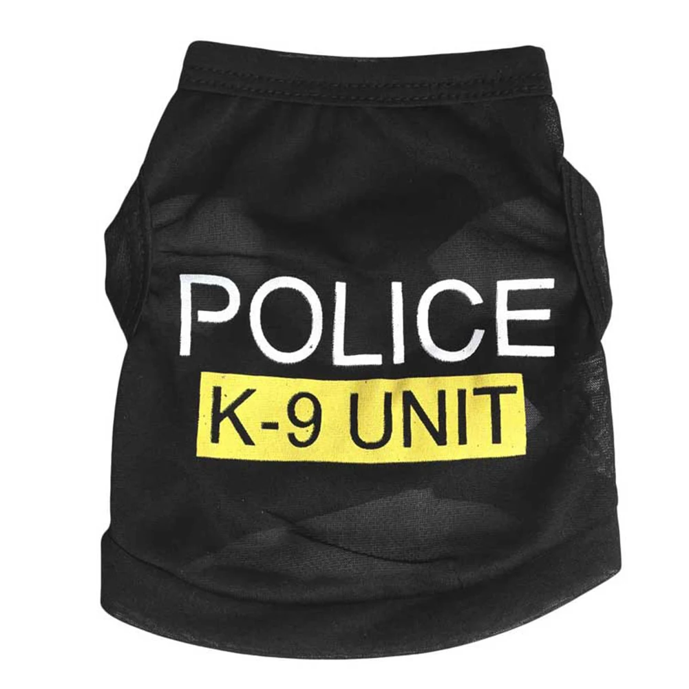 Policija bo Ustrezala Cosplay Oblačila za Pse Črna Elastična Telovnik Kuža T-Shirt Plašč Dodatki za Oblačila Kostume za Hišne živali Oblačila za Pse, Mačke