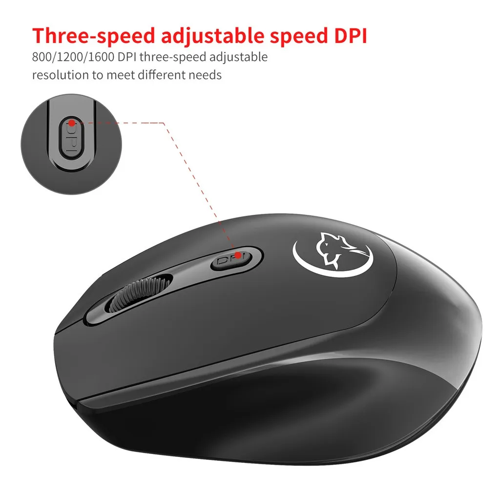Polnilna 2.4 G Wireless Mouse Kovinski Neslišno Tiho Kliknite Optični Nizko raven hrupa, ki je Ergonomsko Računalnik Tiho Prenosni RAČUNALNIK Miške