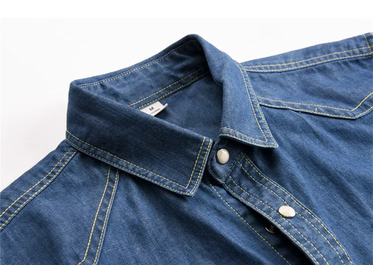 Pomlad jeans srajca moške blagovne znamke priložnostne traper majica moški bombaža dolgo mens majice Jeseni gradient srajce moški overhemd camisa srajca