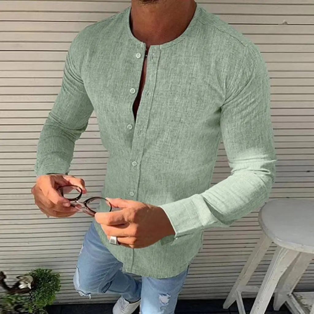 Pomlad jesen krog vratu perilo barva moška majica NAS velikosti dolg rokav udobno dihanje visoko kakovost moški bluzo
