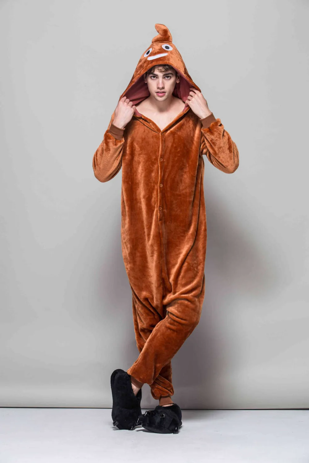 Poo Onesies Flanela za Odrasle nevtralno Kigurums Sleepsuit Živali Cosplay Kostum Pižamo Onesies