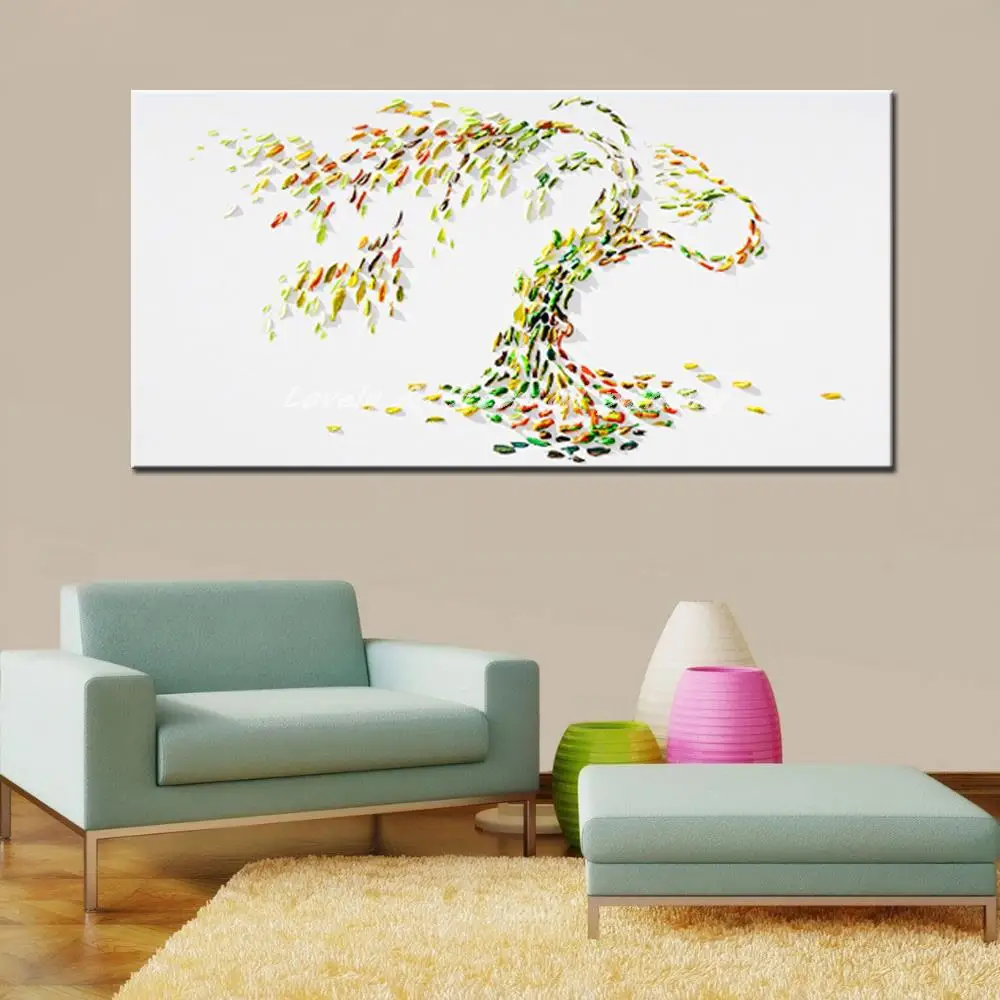 Pop Art Ročno Poslikane Sodobno Abstraktno Življenje Drevo Oljna Slika Na Platnu Wall Art Slik, Dnevna Soba Dekoracijo Doma Brez Okvirja