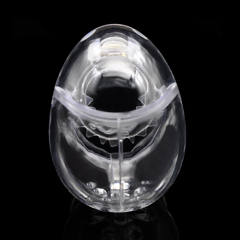 Popolnoma Obkrožena jajčne lupine, Design Moški Čistost Naprave Plastičnih Petelin Kletko Z Anti-ukinitev Obroč za Penis Zaklepanje Spolnih Igrač Za Moške