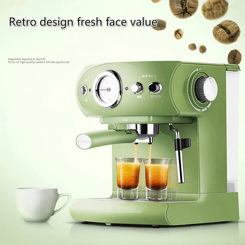 Popolnoma polavtomatski aparat za Kavo Retro Slogu Espresso Tip Črpalke Gospodinjskih in Gospodarskih Pare Vrsta Mlečne Pene Močno Pare