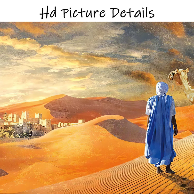 Popotnik V Puščavo Platno Slikarstvo Orientalski Tuaregi Plakatov in Fotografij Wall Art Slik, Dnevna Soba Cuadros Doma Dekor