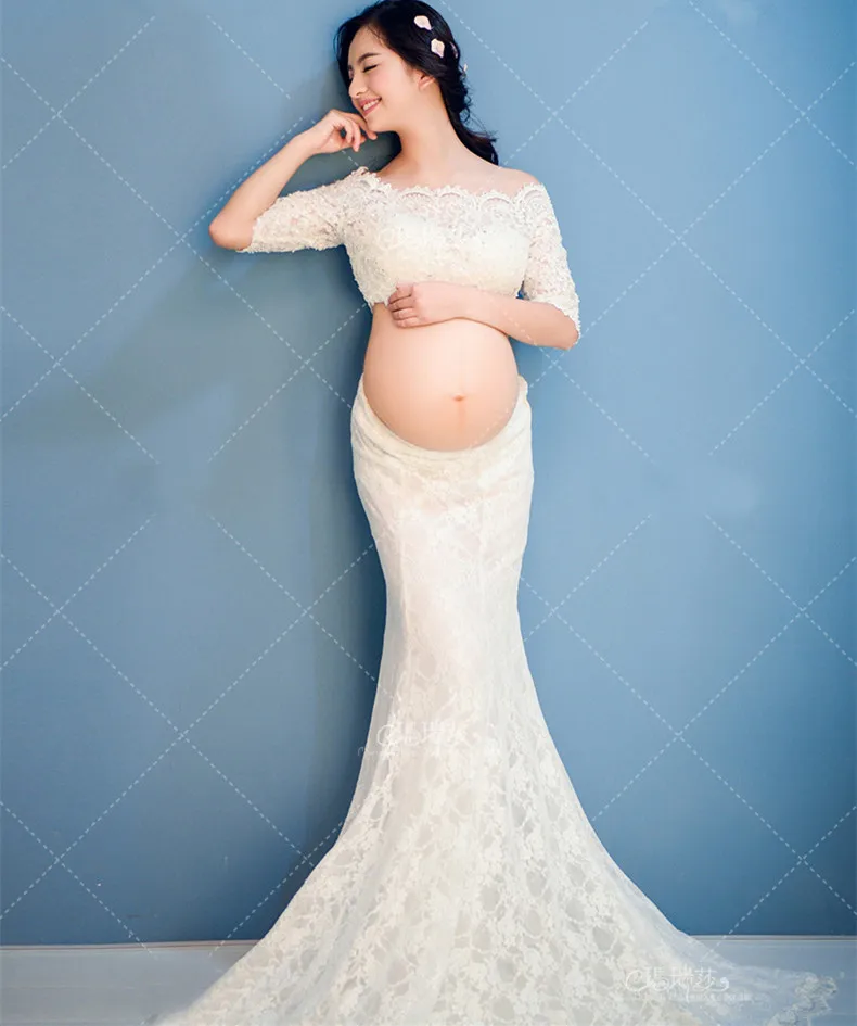 Porodniški Fotografija Kostume, Obleke, Obleke Dolge Bele Čipke Obleko Transparant Nosečnosti, Oblačila Za Nosečnice, Vestdios