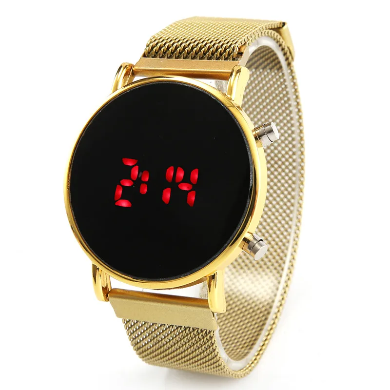 Poslovni moški Elektronski LED Watch Preprosto Razkošje Jekla Pasu Magnetne Sponke Šport Relogio Masculino Digitalna Ura Reloj Hombre