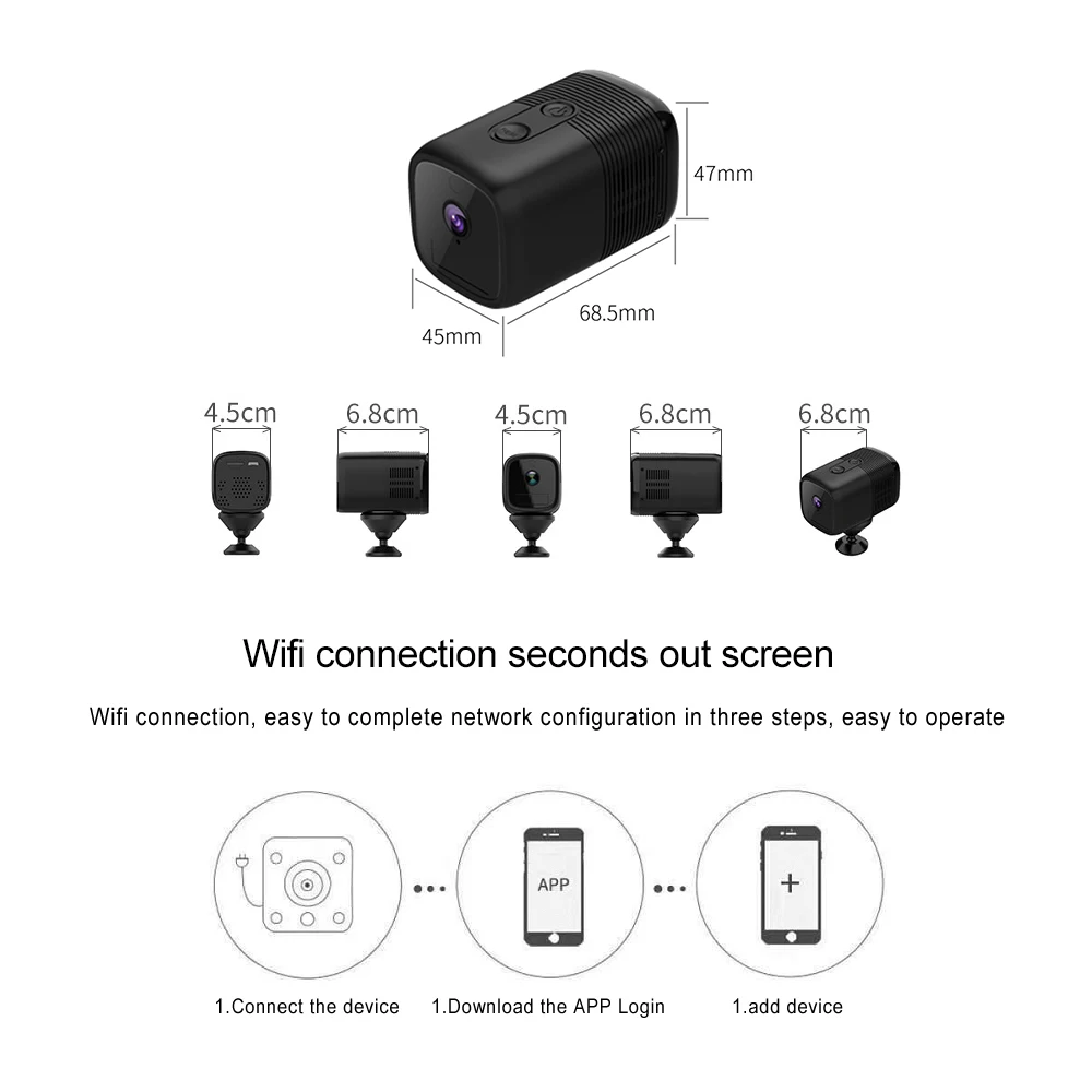 Posodobitev 1080P Mini WIFI Battary IP Kamera Brezžična HD IR Nočno Vizijo Avdio Video Monitor Majhne Home Security Nadzor