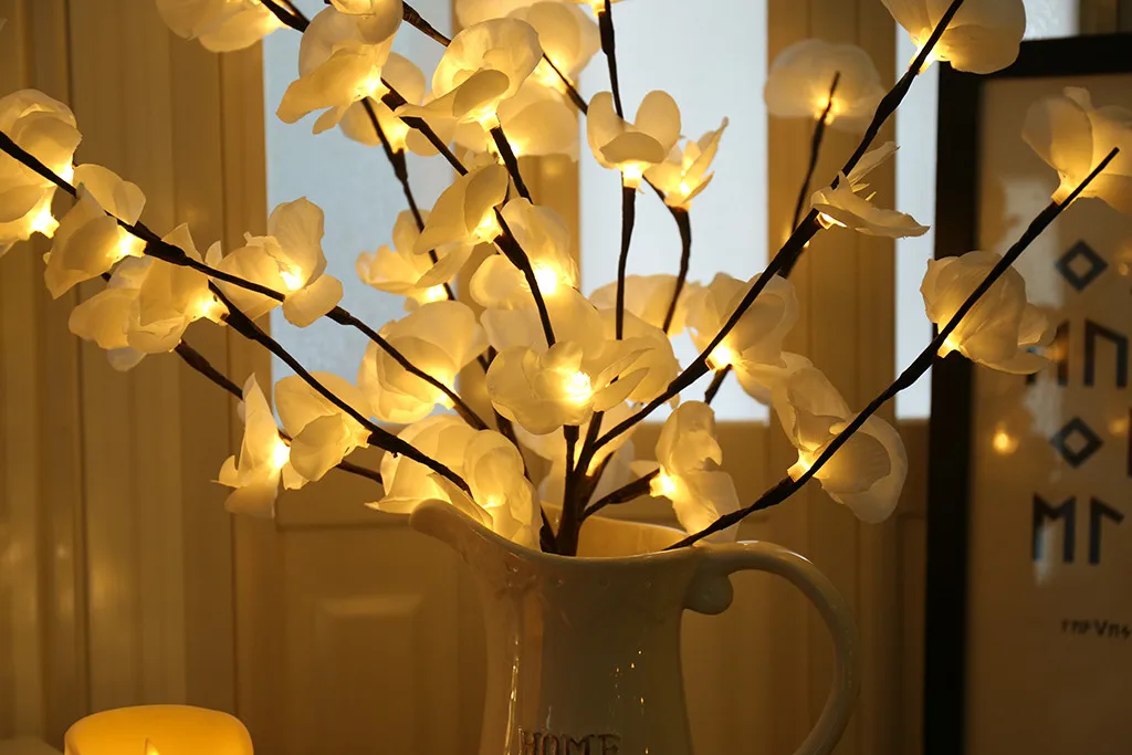 Posušeno Cvetje za Dekoracijo Phalaenopsis Drevo, Veja Svetlobe Cvetlični Luči Doma Božični Party Vrt Dekor сухоцветы
