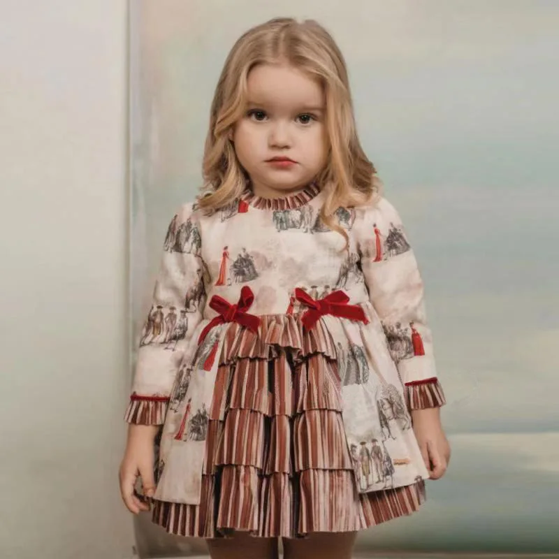 Potrditev Prodaje Letnik Otroci Oblačila Dekleta španska Princesa Rojstni dan Obleko Baby Bombaž Malčka Božič Obleko za Dekle 2T