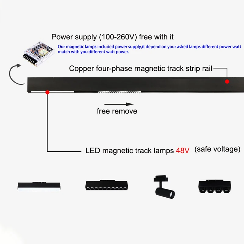Površina flush Nameščena Ustvarjalnih Magnetnih Luči Svetilka Linearna Svetilka 1M Zaprtih Smart Bluetooth Zatemniti Led Svetlobni Svetlobne poti