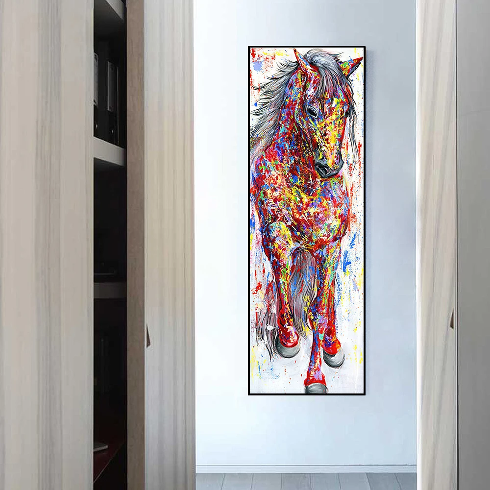 Povzetek Wall Art Slikarsko Platno Tiskanja Živali Slike Živali Tiskanje Plakata, Ki Stoji Konj Za Dnevna Soba Dekoracijo Doma
