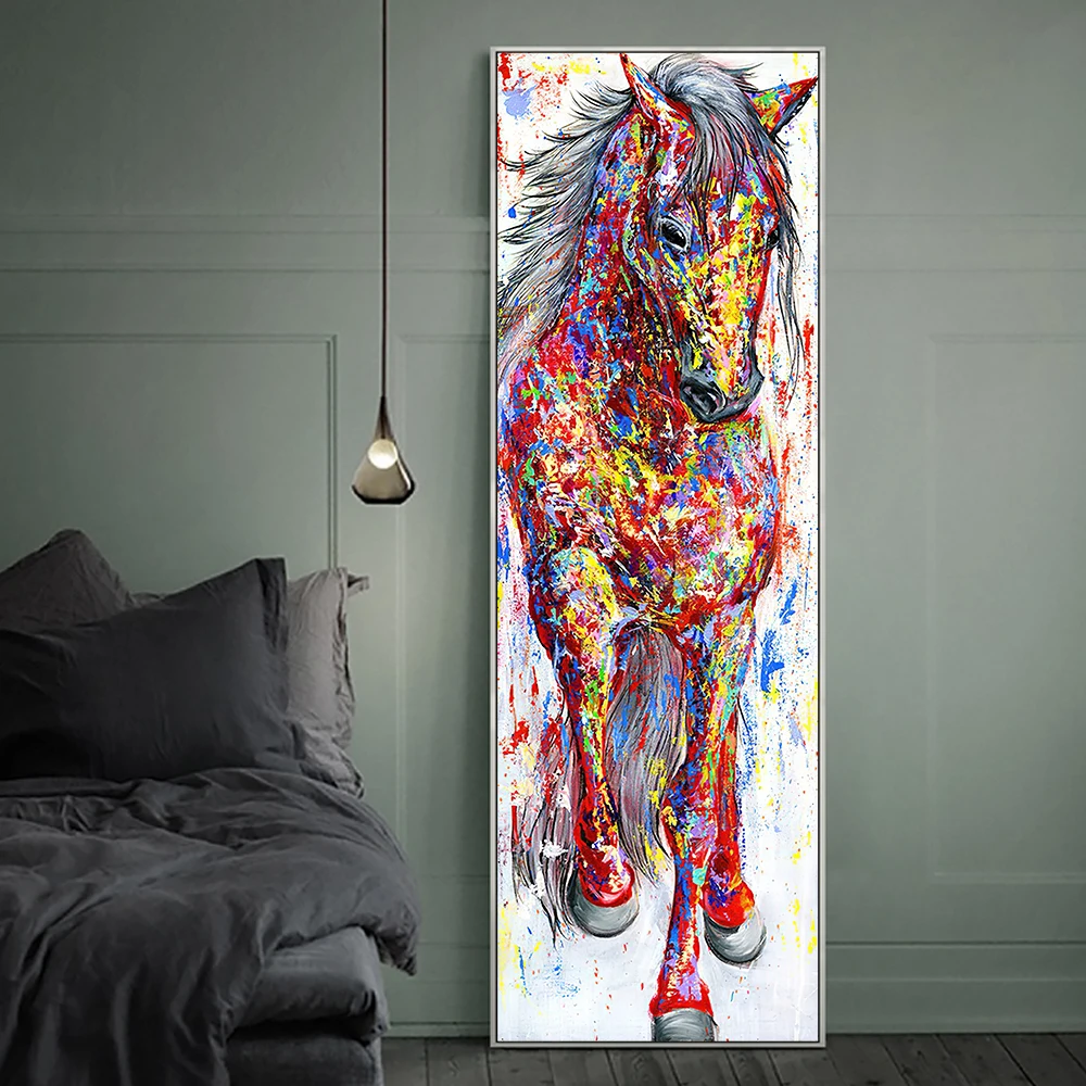 Povzetek Wall Art Slikarsko Platno Tiskanja Živali Slike Živali Tiskanje Plakata, Ki Stoji Konj Za Dnevna Soba Dekoracijo Doma