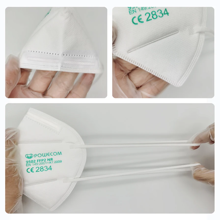Powecom CE FFP2 Masko, Trak za lase Slog Varnost Masko Respirator 95% Filtracijo Usta Žarilna Zajema Originalne Maske