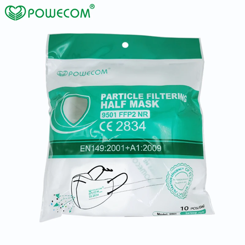 Powecom Maske FFP2 9501 Držalo Slog Zaščitne Maske Respirator 95% Filtracijo Usta Žarilna Pokrov s CE Hitra Dostava