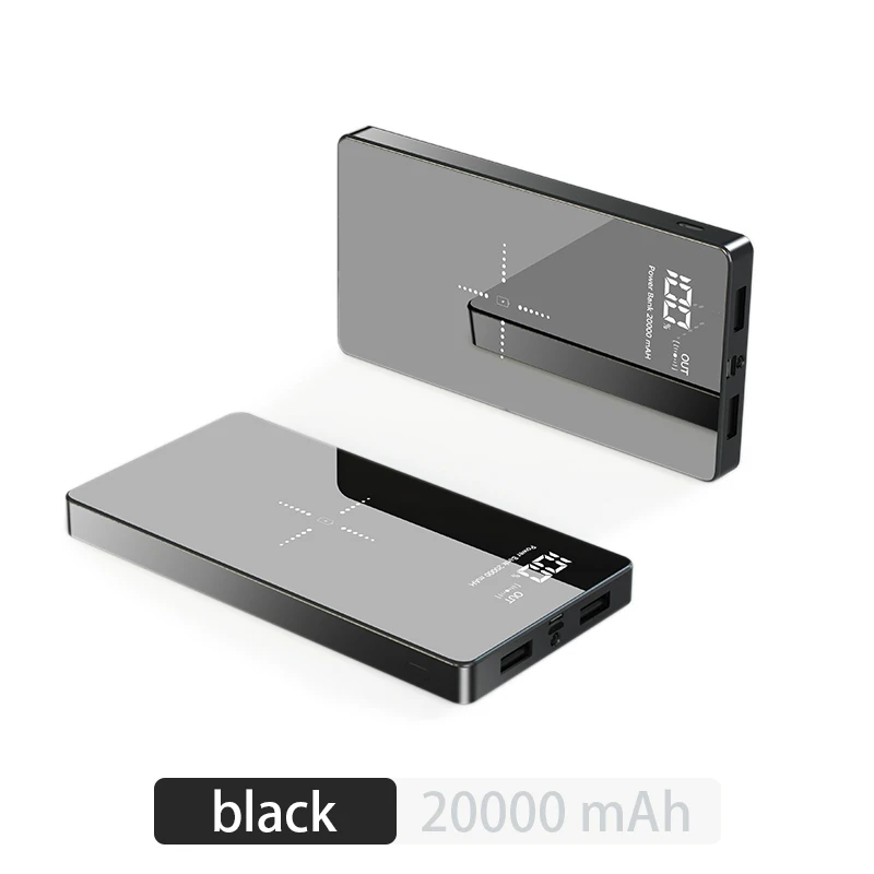 Powerbank 20000mAh Qi Brezžični Polnilnik z Dvojno Napajanje USB Banka za iPhone 11 pro X XR Samsung S8 S9 Hitro Prenosni Polnilec Poverbank