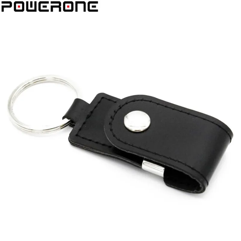POWERONE Vroče prodati, kovine, usnje keychain pendrive usb ključek 32GB 64GB 8GB USB 2.0 komercialne usn flash drive, Pomnilniško kartico memory Stick