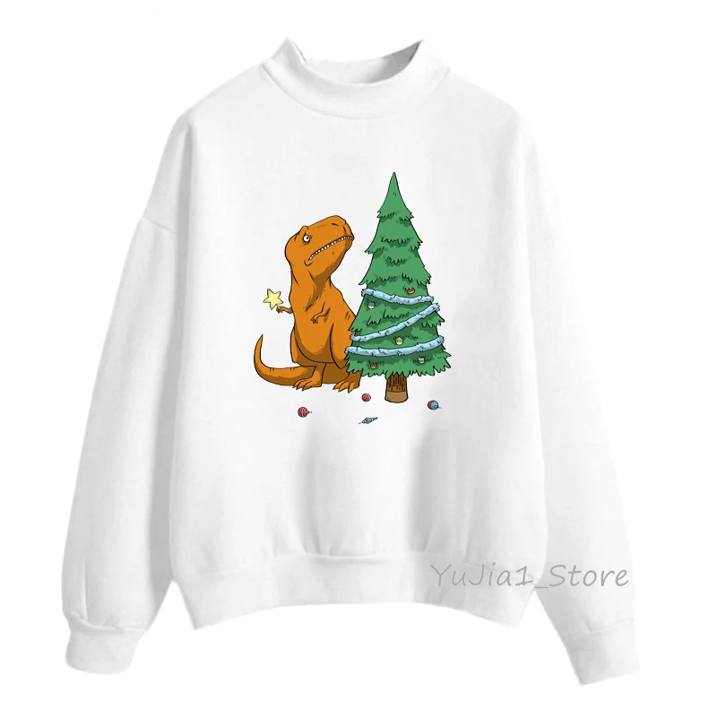 Pozimi 2019 Dinozavri in Božičnih dreves, živali print majica ženske smešno srčkan hoodie ženska ulične hip hop rock hoodies