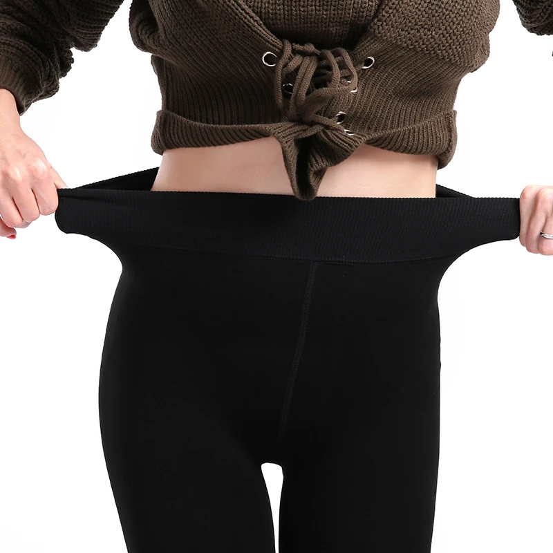Pozimi Dokolenke Frauen Plus Gre Warme Samt Visoke Taille Solide Hosen