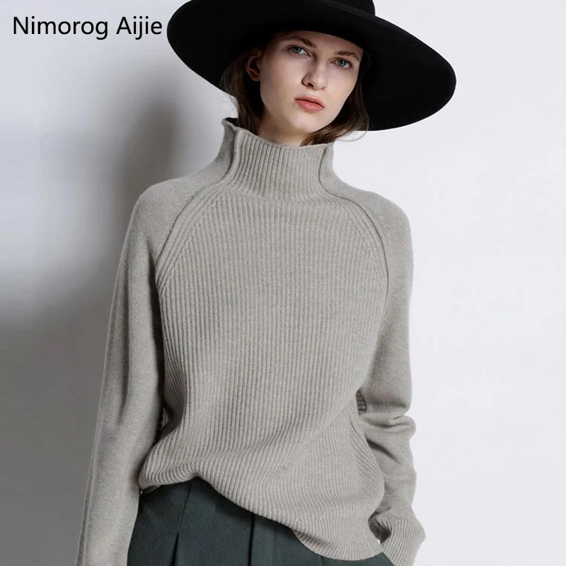 Pozimi turtleneck kašmir pulover ženske, pleteni pulover nove ženske puloverji Plus Velikost vrhovi modne pletenine sweters ženske 2019
