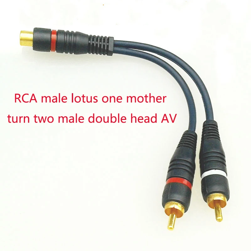 Pozlačeni en-dva avdio kabel 1RCA ženski 2RCA moški lotus ena ženska, da dva moška dvakrat vodil AV avdio in video kabel