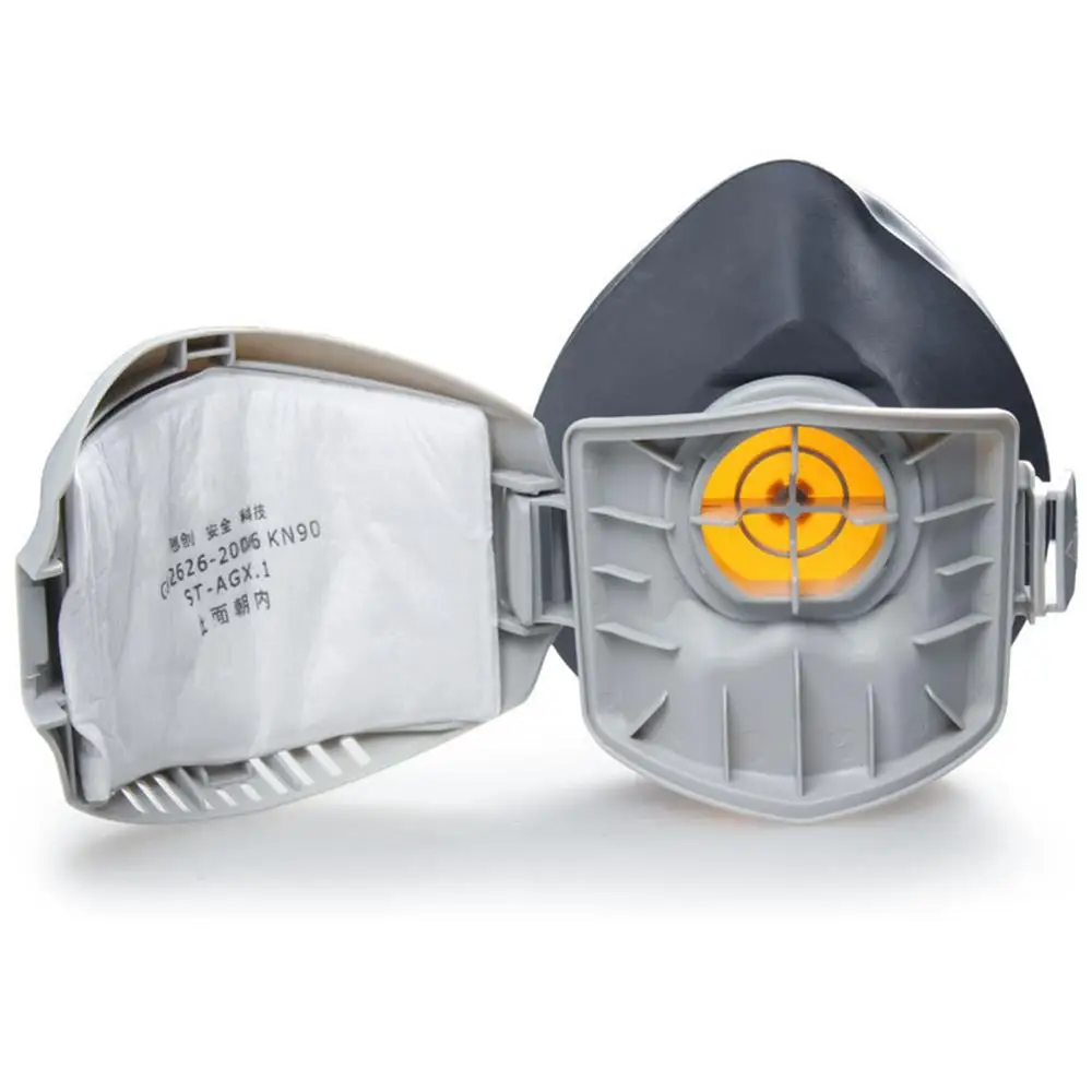 Prah Maska +20pcs Filter Bombaž Respirator Polovico Obraza Prah-dokazilo Masko Proti Industrijske Gradnje Prah Meglica Meglo Varnost Plinske maske