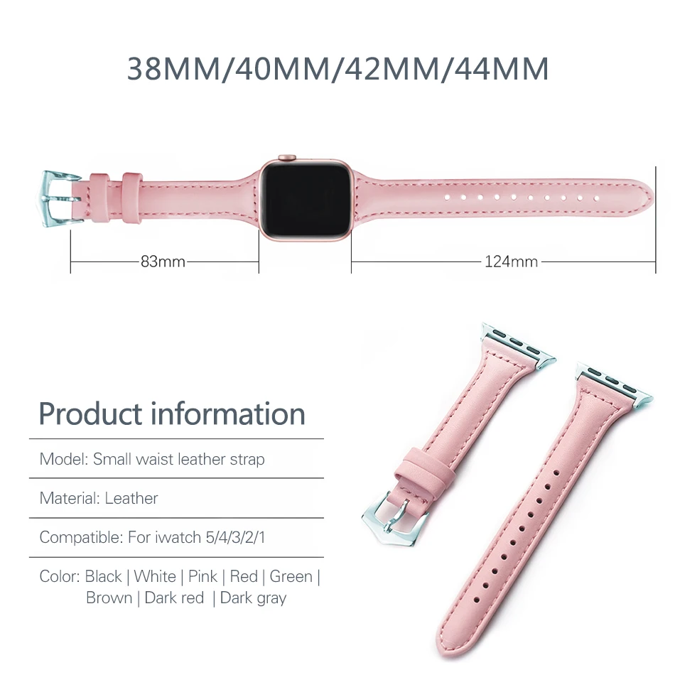 Pravega Usnja Band za Apple, Pazi SE/6/5/4/3/2/1 38 mm 40 mm Watchband Usnje zanke Zamenjava Pasu za iWatch 6/5 42mm 44 mm