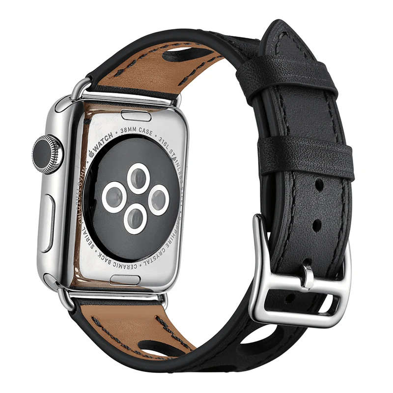 Pravega Usnja zapestnica za apple watch band 4 5 44 mm 40 mm trak Močan in vzdržljiv pas watchband za iwatch 3/2/1 42mm 38 mm