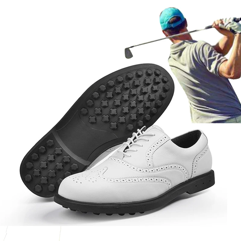 Pravega Usnja Čevlji za Golf Golf športni Copati Moški Nepremočljiva Obutev Nailless Dihanje Čevlji kakovost Profesionalno usposabljanje čevlji 45
