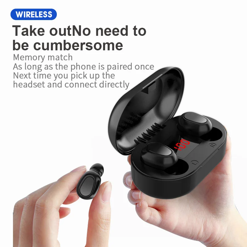 Pravi Brezžični Čepkov Slušalke TWS Slušalke Bluetooth 5.0 Slušalke Mini Slušalke Nepremočljiva Prostoročno Uho Brsti Z Mic