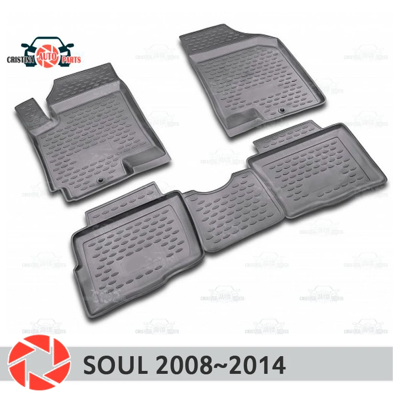 Predpražnike za Kia Soul 2008~odeje ne zdrsne poliuretan umazanijo zaščito notranjosti avtomobila styling dodatki