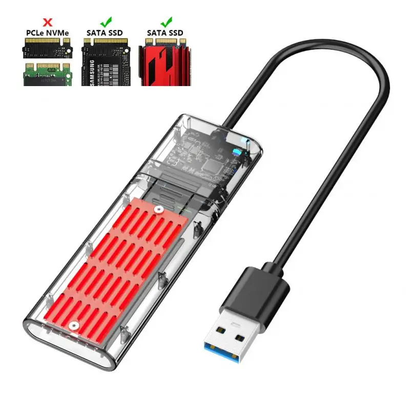 Pregledna M. 2 SSD Okrov za Visoke Hitrosti USB3.0 Gen1 5Gb/S, M. 2 NGFF SATA, Zunanji Trdi Disk, Ohišje za PC Zunanji Trdi Driv