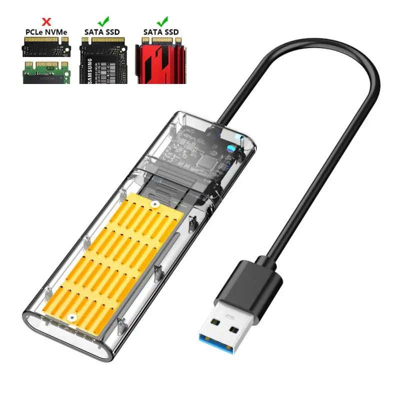 Pregledna M. 2 SSD Okrov za Visoke Hitrosti USB3.0 Gen1 5Gb/S, M. 2 NGFF SATA, Zunanji Trdi Disk, Ohišje za PC Zunanji Trdi Driv